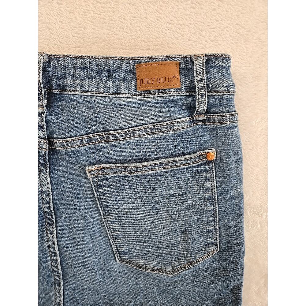 Judy Blue High-waisted Cropped Skinny Jeans Womans Sz 9/29 JB88259 Frayed Cuffs - Picture 14 of 14